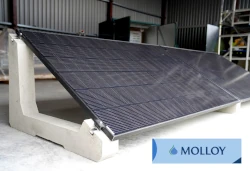 Solar panel precast concrete ballast and mounting solution